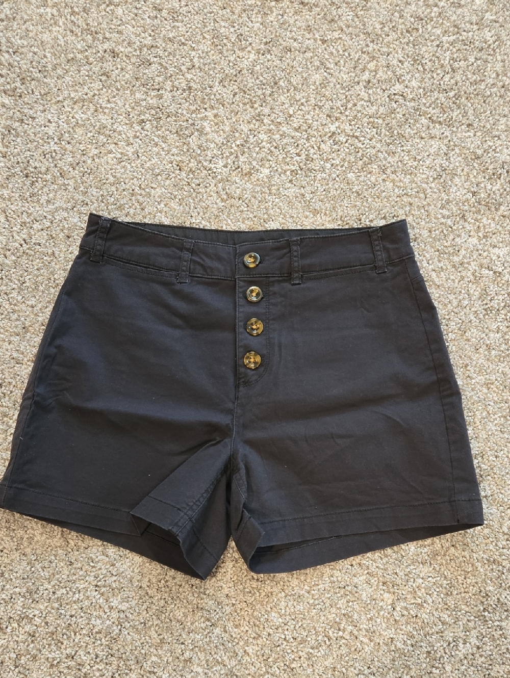 Old Navy Black High-Waist Button-Front Women's Shorts